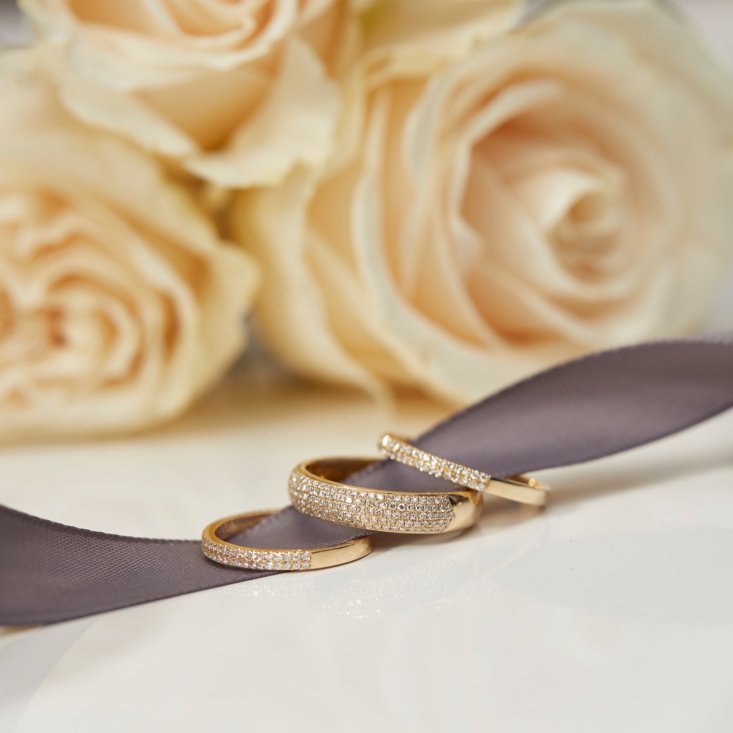 Pavé Diamond Bubble Ring