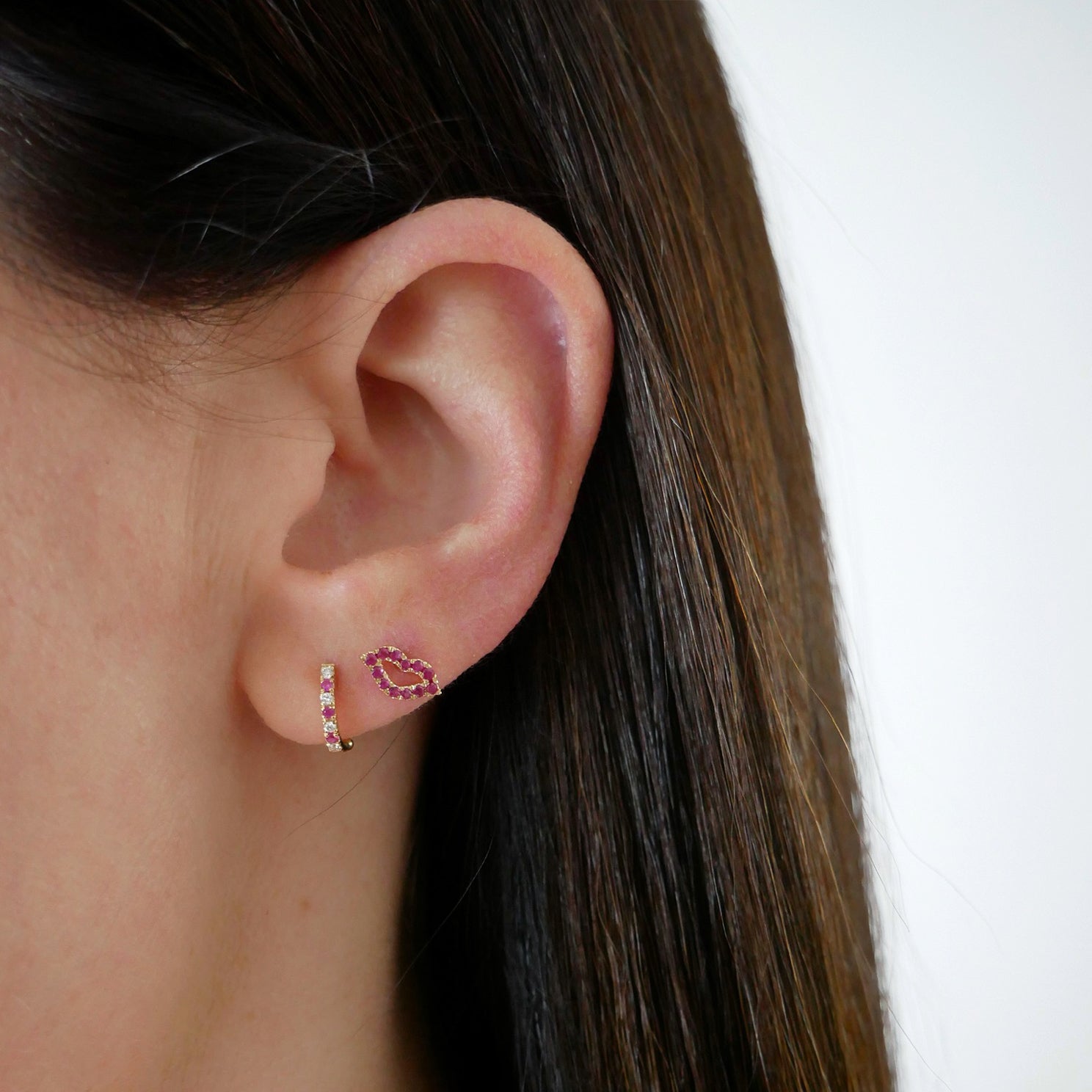 Ruby Kiss Stud Earring