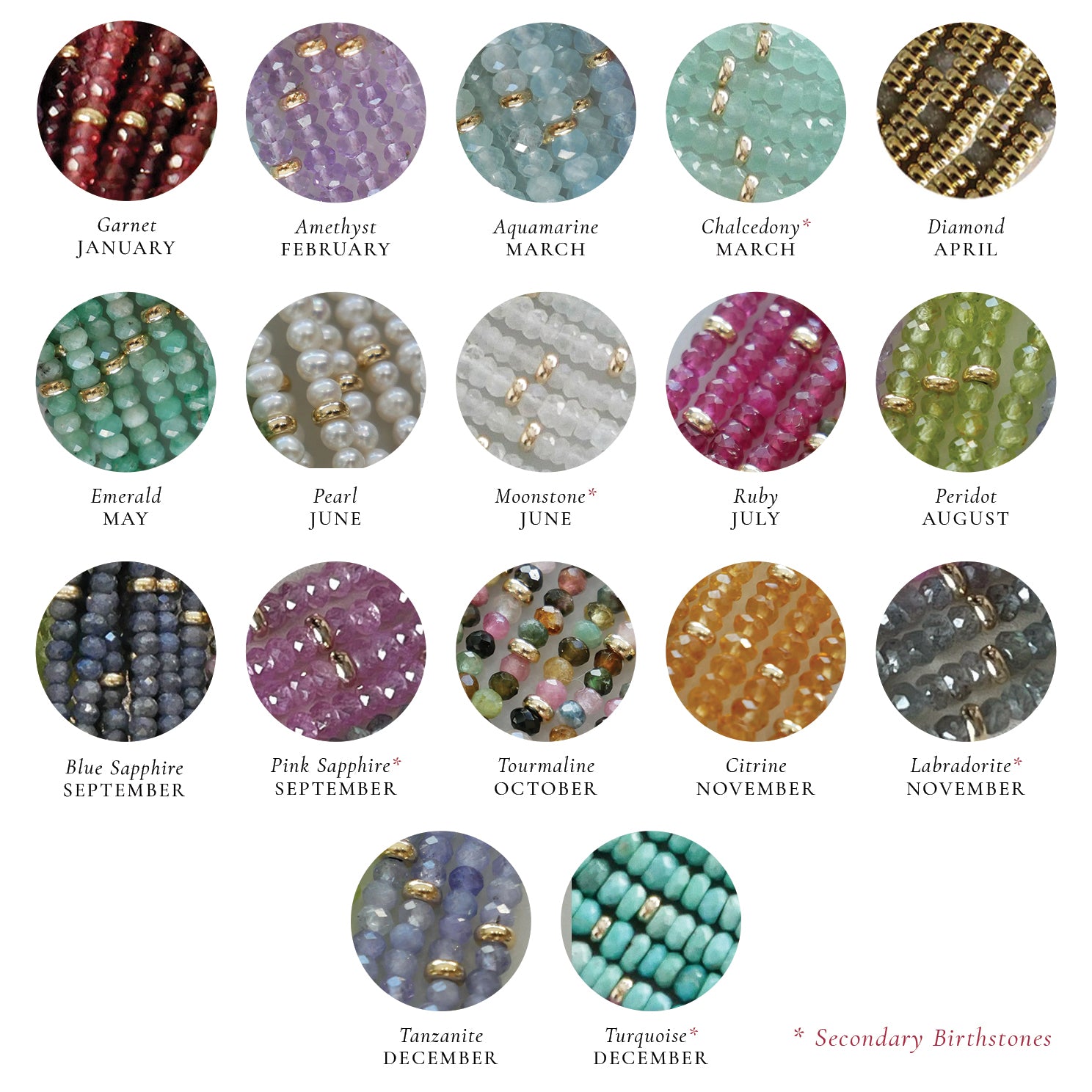 Birthstone Bead Bracelet 
in Pink Sapphire
