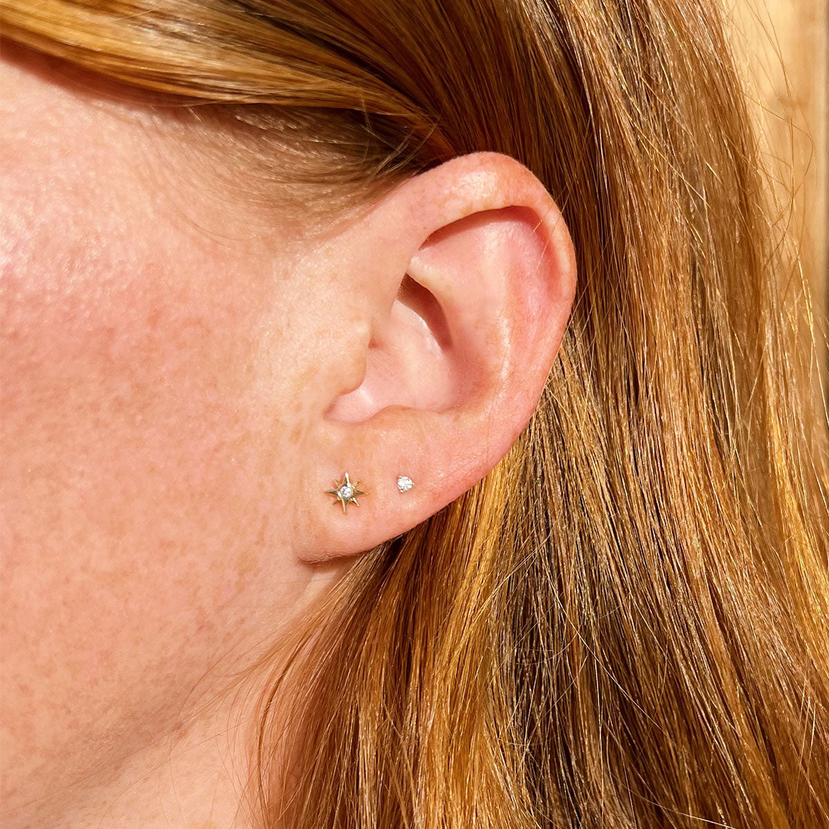 Baby Solitaire Diamond Stud Earring