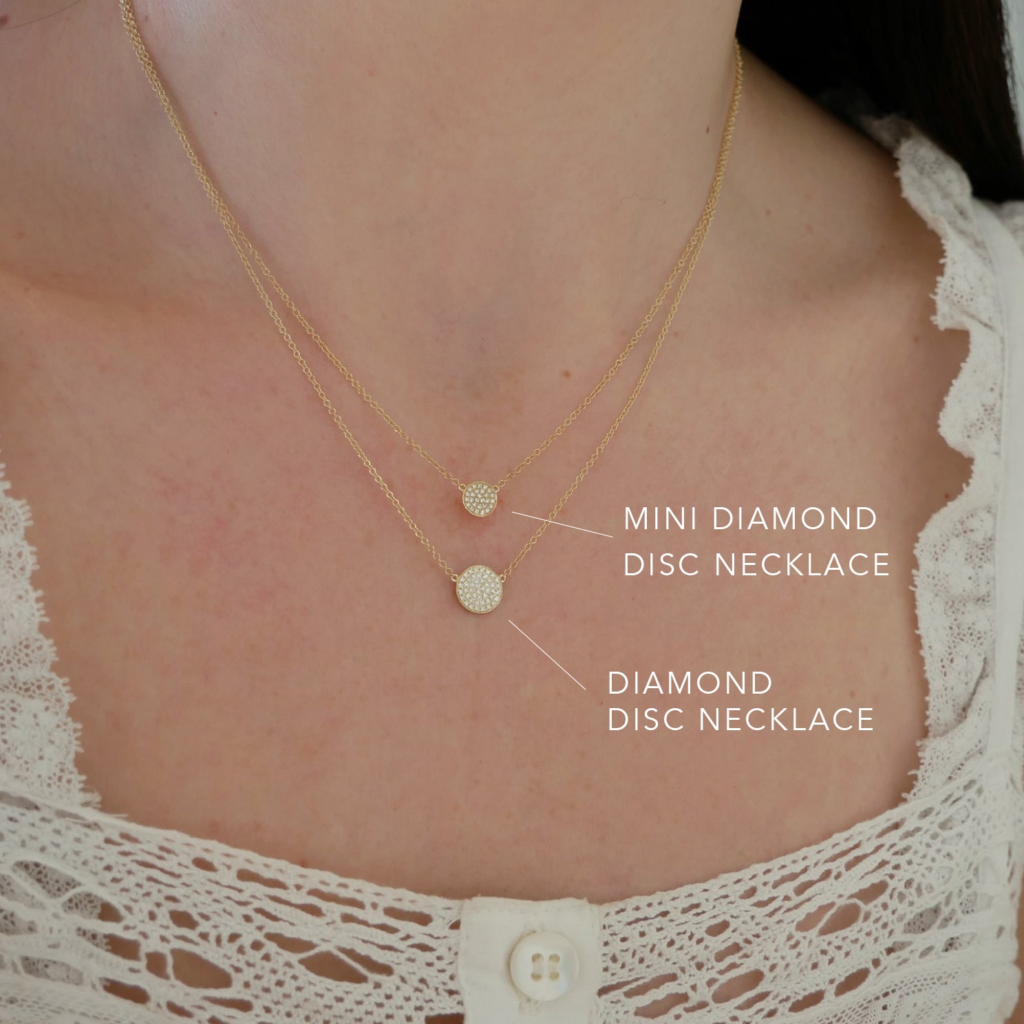 Diamond Mini Disc Necklace