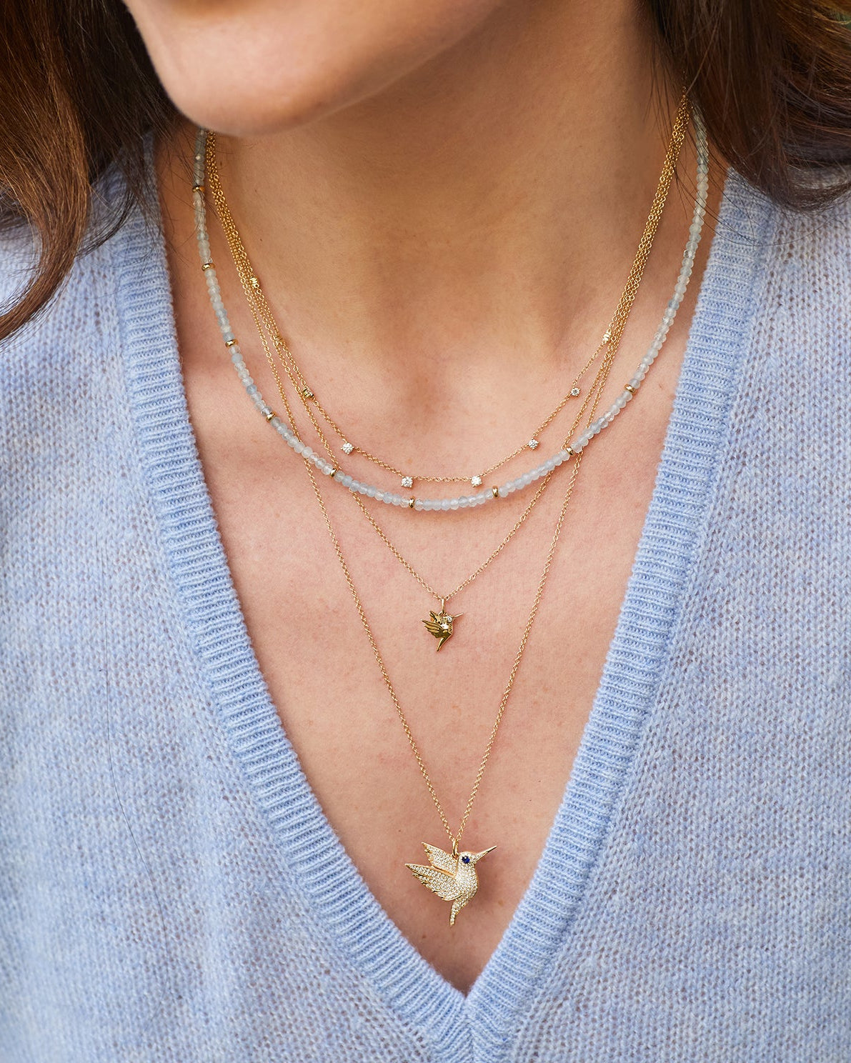 Gold Hummingbird Necklace
