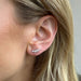 Diamond Marquise Fan Earring in 14k Yellow Gold Styled on Ear of Model