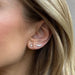 The Marquise Set in 14k Yellow Gold Styled on Ear - 1 Diamond Marquise Fan Stud & 1 of Diamond Marquise Stud